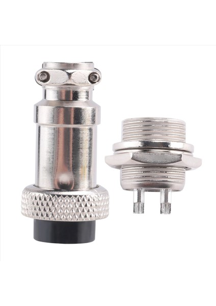 GX16 Havacılık Konnektörü 2 Pimli 400V Vidalı Tip Erkek ve Kadın Butt Kablosu Konnektörü Havacılık Fiş Soket Konnektörü (Yurt Dışından)