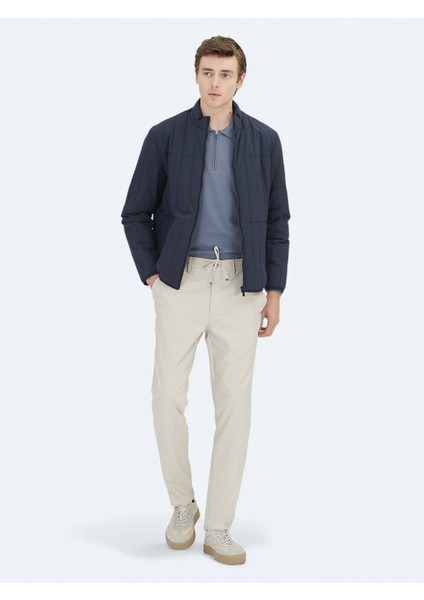 Lacivert Regular Fit Dik Yaka Casual Dokuma Mont fiyatları