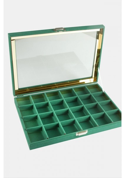 24 Bölmeli Cam Kapaklı Anfora Kumaş Sunum Tablosu 24*34 cm fiyatları