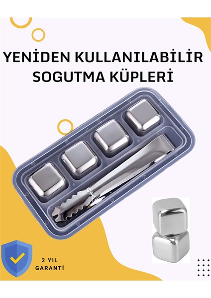 Paslanmaz Metal Buz Küpleri-Çok Amaçlı Kullanıma Uygun