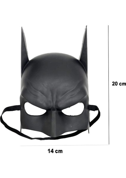 Siyah Renk Çocuk Boy Arkadan Lastikli Batman Maskesi A Kalite 20X14 cm fiyatları