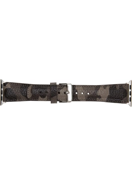 Apple Watch Uyumlu Deri Kordon 42-44-45MM Kamuflaj Bej modelleri