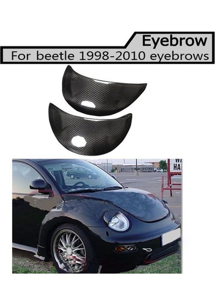 Gerçek Karbon Fiber Ön Far Göz Kapakları Kirpik Kapakları -Beetle 1995-2011 Kafa Işık Kaşları Trim (Yurt Dışından) fiyatları