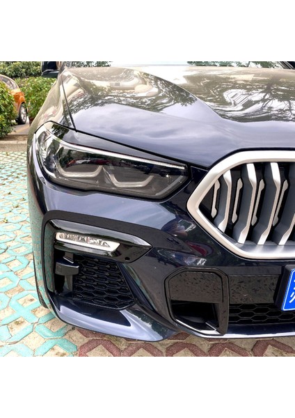 Bmw- X5 G05 X6 G06 2019 2020 2021 2022 Parlak Siyah Ön Far Lambası Kapağı Şeridi Kaş Trim Sticker (Yurt Dışından) modelleri