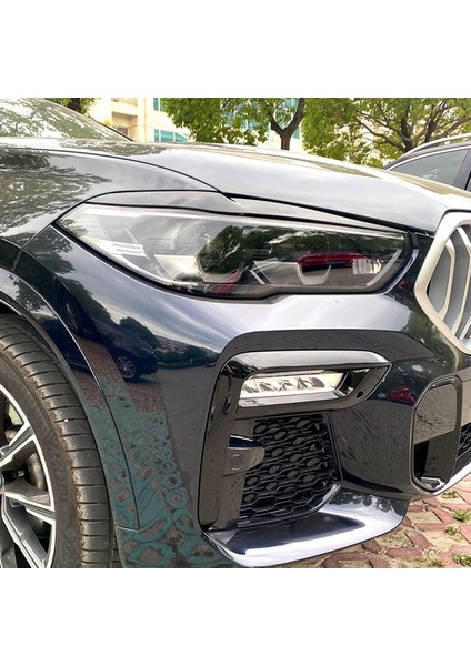 Bmw- X5 G05 X6 G06 2019 2020 2021 2022 Parlak Siyah Ön Far Lambası Kapağı Şeridi Kaş Trim Sticker (Yurt Dışından) fırsatları