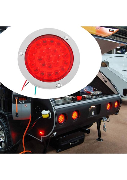 4 Paket Yuvarlak LED Römork Tail Işıkları Kırmızı 24 LED Flanş Montaj Su Geçirmez Krom 4 Inç Fren Durdurma Dönüşü Işıkları (Yurt Dışından) indirimleri