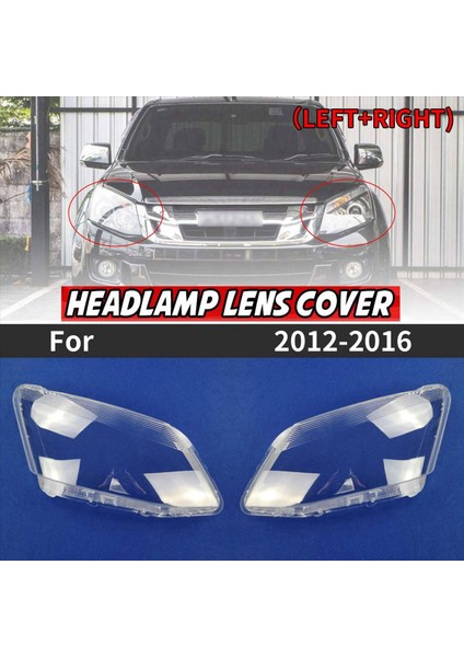 2x Isuzu D-Max Dmax 2012-2016 Araç Far Lens Kapak Kafa Işık Lambası Şeffaf Labbor Cam Cam (Yurt Dışından) modelleri
