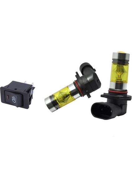 12V 35A Araç Araba Teknesi Sis LED Rocker Anahtarı 2x 9005 H10 9145 3000K Sarı 100W LED Farlar Saçı (Yurt Dışından)