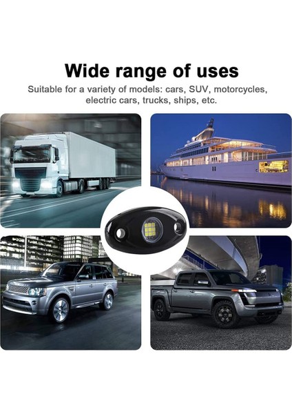 4pcs 9led Süper Parlak Kaya Işık Kiti LED Su Geçirmez LED Neon Undergow Işık Off Road Kamyon Teknesi Beyaz (Yurt Dışından) indirimleri