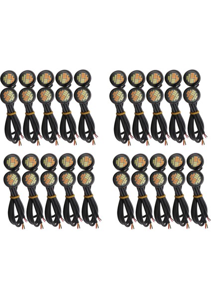 40 Pcs 12V 23MM Çift Renk Geçiş 4014 Smd 12 LED Drl Eagle Göz Gündüz Işık Araç Motor Dönüşü Işıkları (Yurt Dışından)