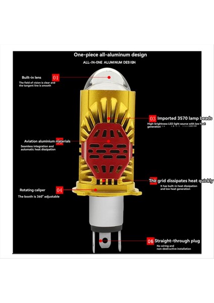 2pcs Araba H4 LED Far Eklenti Işık Çift Lens Araç Motosiklet Entegre Yüksek Fasulye ve Düşük Işın (Yurt Dışından) fiyatları