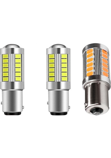 6 Pcs Amber 1156PY BAU15S PY21W LED 33SMD Araç Kayası Fren Dönüş Park Ters ve Yedekleme Işıkları Xenon Beyaz Sarı ve Gümüş Ters Sinyal Ampulü (Yurt Dışından)