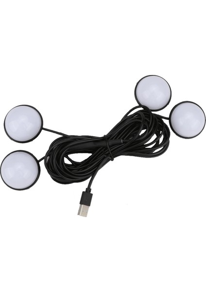 Evrensel Araba Işık Atmosfer Işıkları USB Refit Işık 4 Pcs LED Dekoratif Işık Ayak Işıkları Iç Ortam Lambası A (Yurt Dışından)