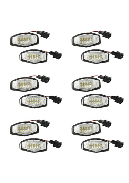 12PCS Araba LED Plaka Işık Plaka Hafif Lamba Honda Civic Honda Accord Siyah (Yurt Dışından)