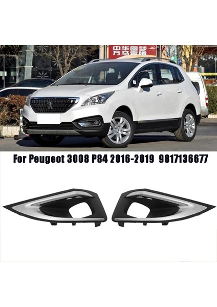 Peugeot Için Araba Ön Sis Lamba Kapağı Çerçevesi Dekoratif 3008 P84 2016-2019 1806095X 1806096X 9817136677 9817136777 (Yurt Dışından) fiyatları
