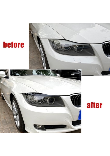 Bmw 3 Serisi Için E90 E91 320I 330I 2005-2012 Ön Far Kapağı Garnitür Şerit Kaş Kapağı Kaplama Etiketi Parlak Siyah (Yurt Dışından) modelleri