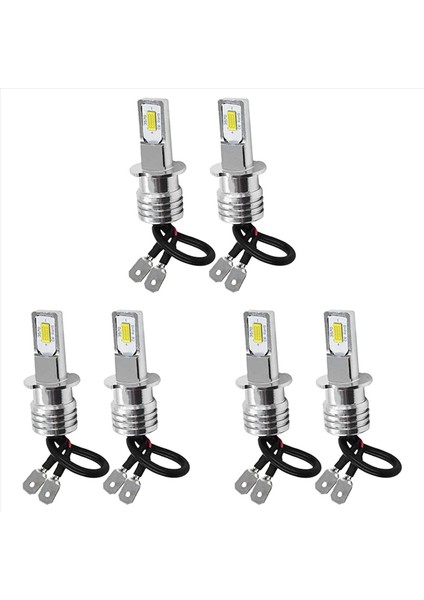 3x 2x H3 Süper Parlak LED Far Sis Light Lambası Ampul Kiti 6000K Beyaz 10W (Yurt Dışından)