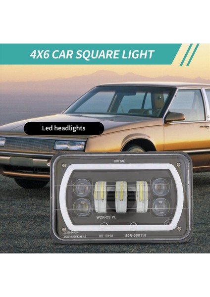 4x6 Inç LED Kafa Işık Lambası Drl Far Kristali Berrak Hi-Lo Işın Drl Işığı Jeep Wrangler Kamyonu (Yurt Dışından) indirimleri