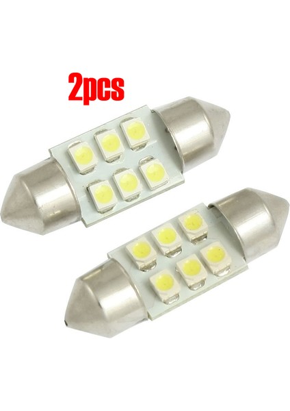 2 Pcs 31MM Beyaz 3528 Smd 6 LED Festoon Dome Haritası Işığı DE3175 DE3021 Araç Için Puslum (Yurt Dışından)