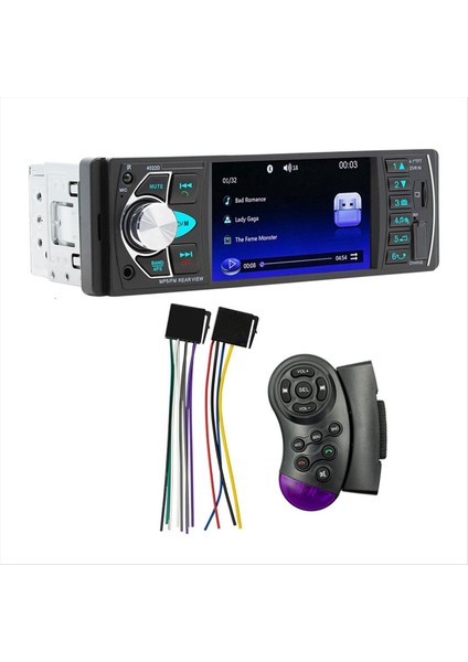 4 1 Inç Ekran Araba Mp5 Player Bluetooth 1 Din Uzaktan Ses Sistemi USB USB Aux Fm Desteği Arka Görünüm Kamerası (Yurt Dışından)