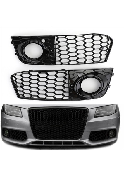 Siyah Araba Ön Sis Fiş Izgara Kapağı Audi A4 B8 2009 2011 2012 2012 Sis Lambası Ballı Grille Kapak (Yurt Dışından) fiyatları