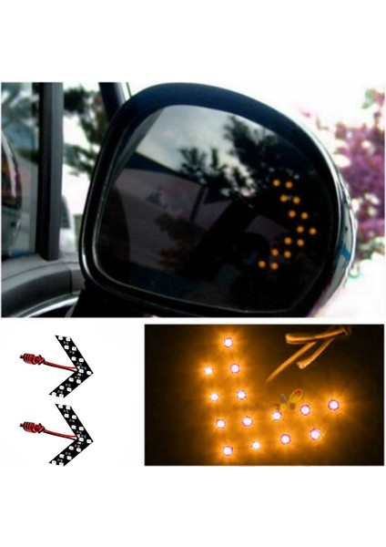 2pcs Universal 14 Smd Araba Yan Dikiz Bakış Ayna Turn Sinyal LED Işıklar Göz Kırpıcı Retrofit Sarı Işık (Yurt Dışından) indirimleri