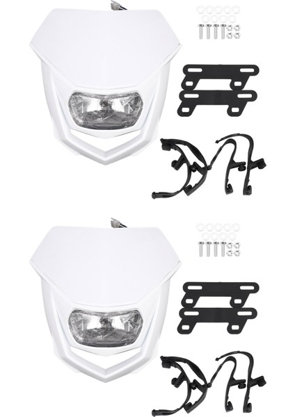 2x Evrensel Çift Spor Motosiklet Far Kir Bisiklet Kafa Işık Lambası Honda Xr Crf 150 230 250 450 (Yurt Dışından)