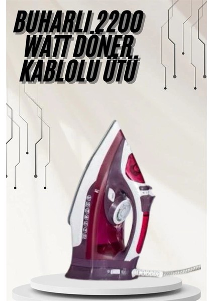 Modern Tasarım 2200W Dayanıklı Buharlı Seramik Kaplama Ütü fiyatları