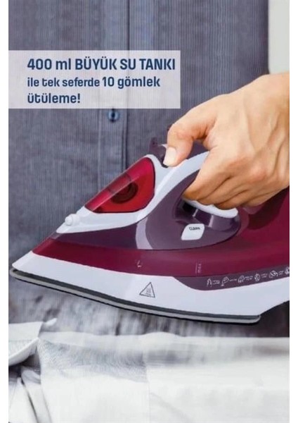 Modern Tasarım 2200W Dayanıklı Buharlı Seramik Kaplama Ütü fırsatları