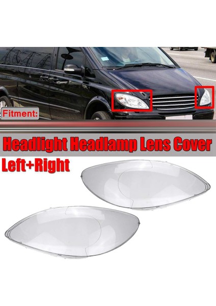 2pcs Araç Araç Temiz Far Lens Kapağı Değiştirilmiş Far Far Kabuk Kapağı Mercedes Benz W639 Vito Viano 2004-2010 - Sol ve Sağ (Yurt Dışından) fiyatları