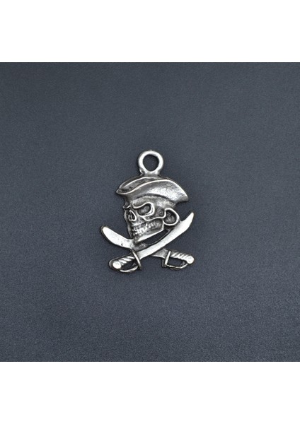 Kuru Kafa Korsan - Kılıç Gümüş Kaplama Kolye Ucu