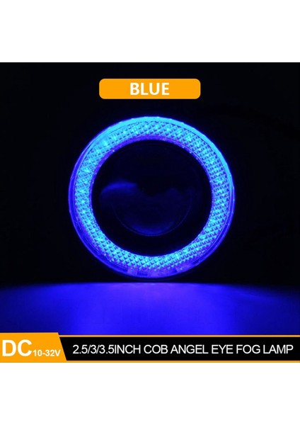 1 Çift 3 5 Inç Araba LED Sis Lambası 12V Cob Angel Gözler Halka Lens 30W Yüksek Parçası Kobu Kipi Işık Mavi Işık (Yurt Dışından) fırsatları