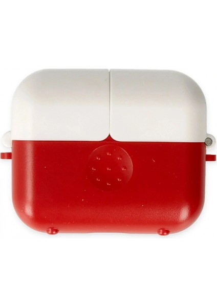 Airpods 3 (3.nesil) Basmalı Kılıf - Kırmızı-Beyaz