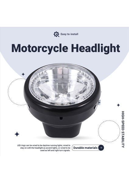 7 Inç tosiklet Yuvarlak Far Halojen H4 Hafif Lamba Bob (Yurt Dışından) fırsatları