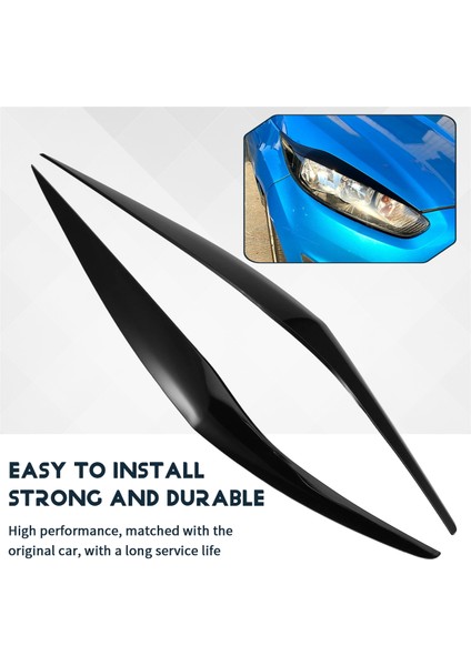 Ön Far Kapağı Kafası Işık Lambası Göz Kapağı Kaş Trim Abs Ford Fiesta Mk6 5 2013-2017 Parlak Siyah (Yurt Dışından) indirimleri