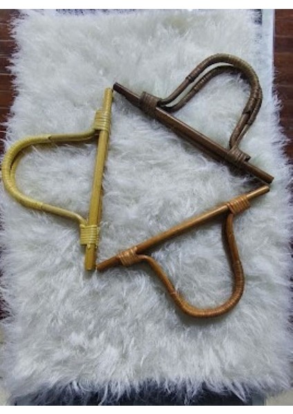 🌿 3 Çift Doğal Bambu & Hasır Çanta Kulpları - Dıy Projeleriniz Için Benzersiz Dokunuş!