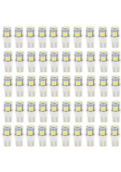 50PCS Süper Beyaz T10 5-Smd 5050 LED Ampuller W5W 2825 158 192 168 194 (Yurt Dışından)