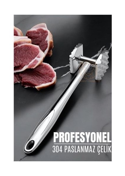 Hsnet Et Tokmağı 2 Taraflı 304 Paslanmaz Çelik - BI001V-4XRRZ7