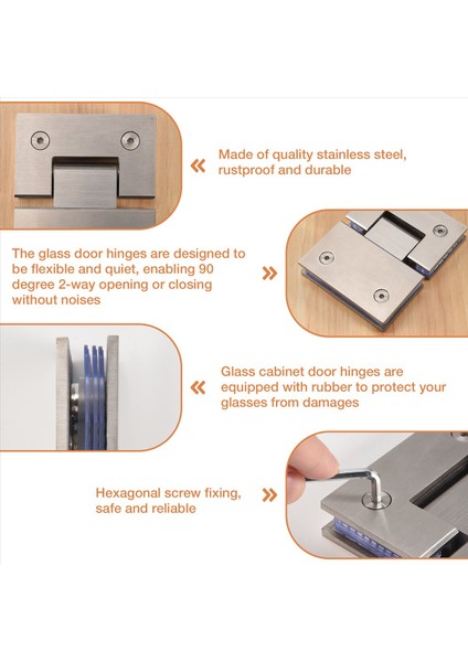 Ağır Hizmet Tipi 180 Derece Cam Kapı Dolabı Vitrin Dolabı Klipsi Cam Duş Kapı Menteşe Yedek Parçalar Paslanmaz Çelik Cilalı (Yurt Dışından) indirimleri