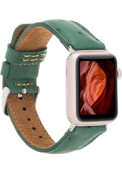 Apple Watch Uyumlu Deri Kordon 42-44-45MM De6 Yeşil indirimleri