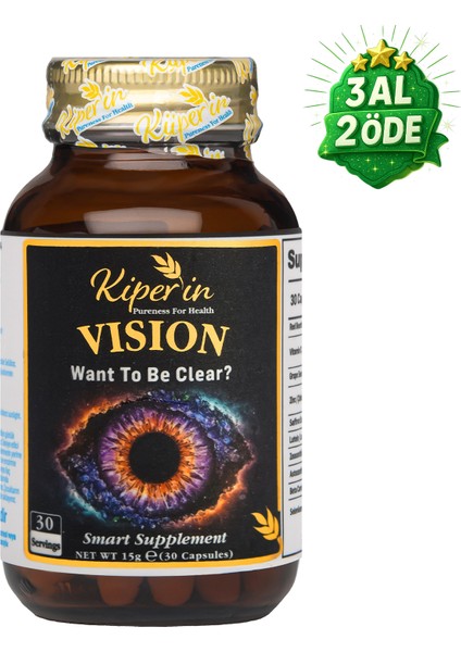 Vision | Göz & Net Görüş | Çinko, Selenyum, Astaksantin, Lutein, Safran.. | 30 Günlük