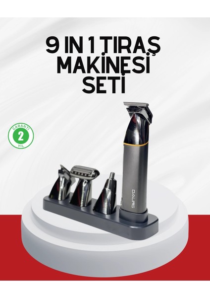 Şarjlı 9’u 1 Arada Çok Amaçlı Erkek Bakım Seti Yıkanabilir Başlıklar