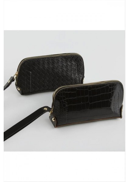Ieg Karışık Desenli Siyah Dikdörtgen Deri Cüzdan