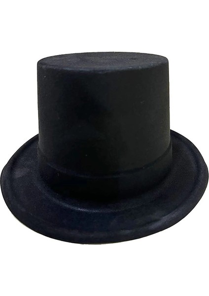 Siyah Renk Plastik Nubuk Kadife Kaplama Fötr Şapka 11 cm fiyatları