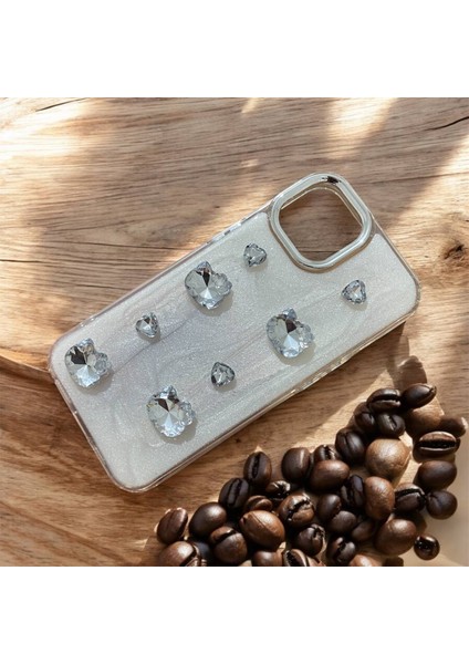 Apple Iphone 11 Uyumlu Gümüş Taşlı Sert Kapak Kılıf . fiyatları