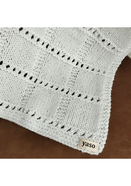 El Örgüsü Kare Bebek Battaniyesi –%100 Akrilik, 80X80 cm fırsatları