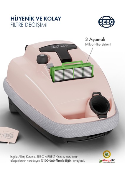 Airbelt K1 Cream Rose 900W Elektrikli Süpürge indirimleri