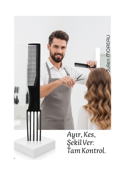 Bayan Kuaförü Saç Kesim Tarağı - Profesyonel Kuaför Saç Kesim Tarağı | Krepe Ayırma ve Şekillendirm