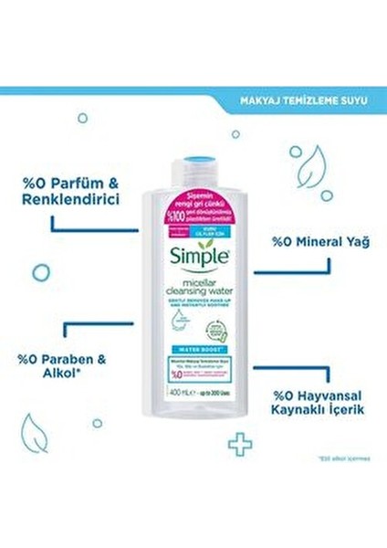 Water Boost Micellar Makyaj Temizleme Suyu 400 ml Hassas Ciltler İçin Hipoalerjenik Arındırıcı fırsatları