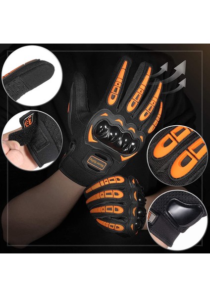 Dokunmatik Ekranlı Ilkbahar/yaz Motosiklet Sürüş Eldivenleri, Koruyucu Sert Kabuklu Arazi Eldivenleri (Yurt Dışından) fiyatları